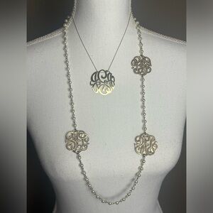 Anthropologie pearl & emblem long necklace